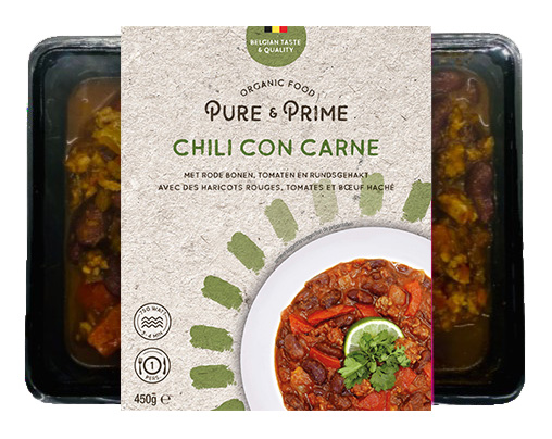 Pure & Prime Chili con carne  - rode bonen - tomaten - rundsgehakt bio 450g